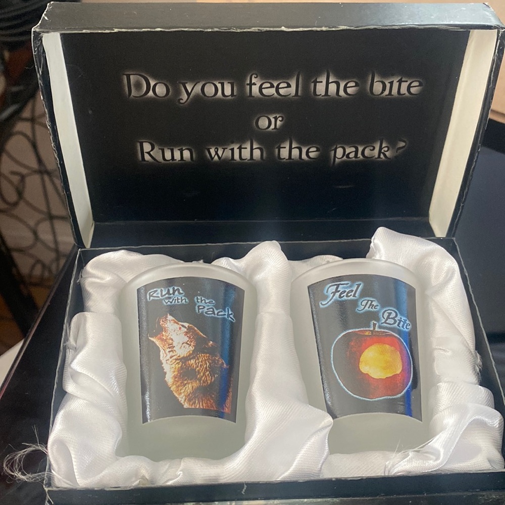 Twilight shot glasses in box